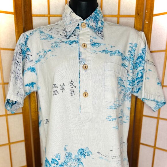 Vintage Surf Line Hawai’i Japanese Fishermen Aloha Shirt